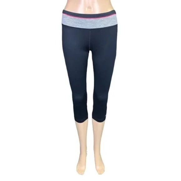 Lukka Womens Crop Capri Athletic Workout Leggings Black Gray Pink Size Large - Picture 2 of 13